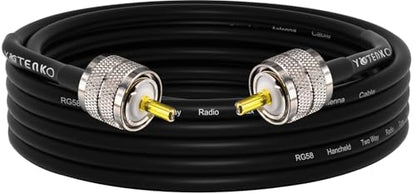 CB Coax Cable 16.4ft, RG58 Coaxial Cable PL259 UHF Male to UHF Male - color: 1-Pack PL259 Cable, size: 16.4ft
