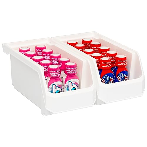 ReadySpace Medium Stackable Plastic Storage Bins, 8-Pack, White - color: White, size: Medium, 8-Pack