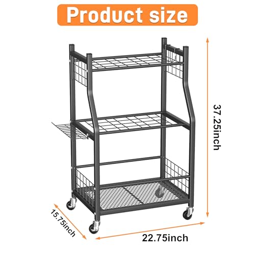 TORACK Garden Tool Organizer with Wheels, Rakes Shovels Yard Tools Stand - style: Mid-size Tool Stand