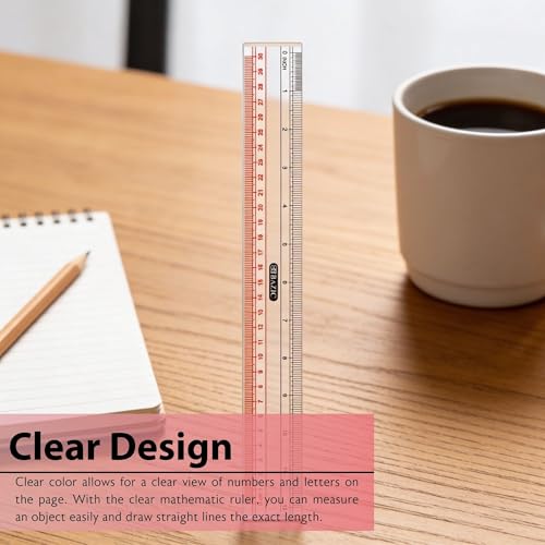 BAZIC Products Claro 12 in Clear Plastic Ruler, Inch & Metric, 24-Box - size: 24-Pack