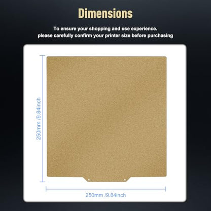 250x250mm Double Sided Textured PEI Build Plate for Ankermake M5/QIDI Q1 Pro, Flexible Spring Steel Magnetic Heated Bed, 300°C Heat Resistant 3D Printer Platform for PLA/PETG/ABS/TPU - size: QD 250*250mm