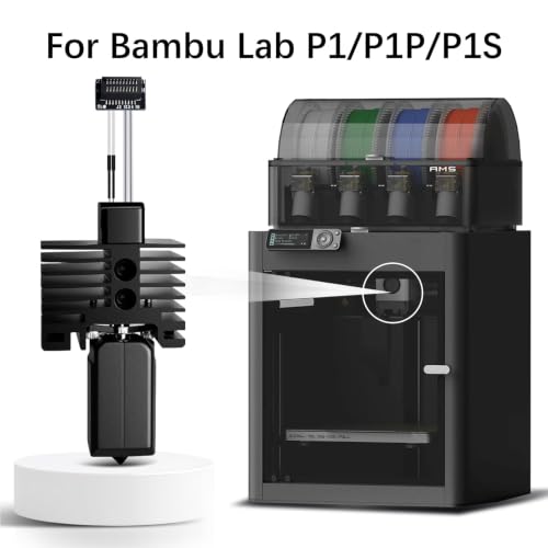 Bamboo Lab P1P, P1S Hotend Kit for P1 Series 3D Printer, Full Assembly Hardened Steel Hotend with Thermistor, Ceramic Heater, 0.4mm Nozzle, Includes Two Hardened Steel Replacement nozzles.