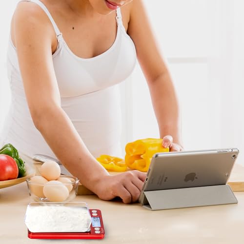 Fuzion Digital Scale .01 Gram Accuracy, 500g Small Kitchen Food Scales - color: Red