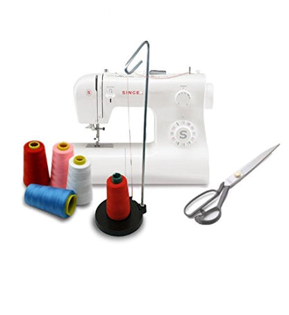 HONEYSEW Embroidery Adjustable Single Thread Spool Holder – Stand Alone Embroidery, Sewing or Quilting Thread Holder or Stand – Ensures Smoother Feed = Heavy Metal Base (Black) - color: Black