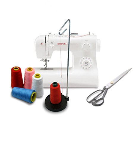 HONEYSEW Embroidery Adjustable Single Thread Spool Holder – Stand Alone Embroidery, Sewing or Quilting Thread Holder or Stand – Ensures Smoother Feed = Heavy Metal Base (Black) - color: Black