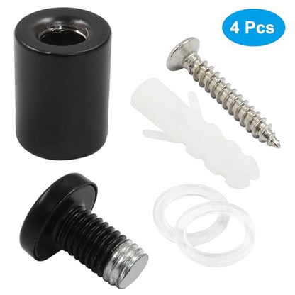 3/4" x 1-3/16" Sign Standoff Screws, Black Acrylic, 4 Pcs - color: Black, size: 3/4" x 1-3/16",4 Pcs