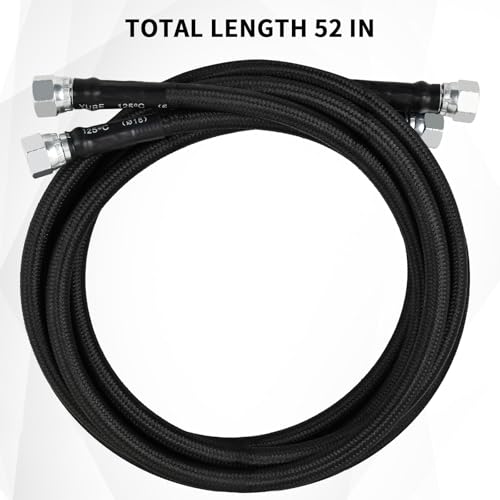 Mupera 6AN 52" Braided Transmission Cooler Lines - Leak-Proof Nylon - color: Black, size: 52 inch