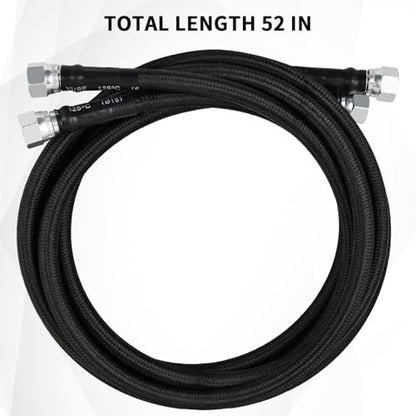 Mupera 6AN 52" Braided Transmission Cooler Lines - Leak-Proof Nylon - color: Black, size: 52 inch