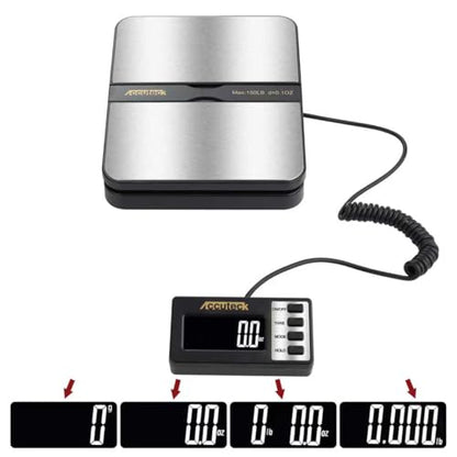 ACCUTECK 8680 High Capacity 150Lbs High Accuracy 0.1OZ Digital Postal Scale with Remote Display, Batteries and USB Cable and AC Adapter Included (Stainless Steel) - color: Stainless Steel