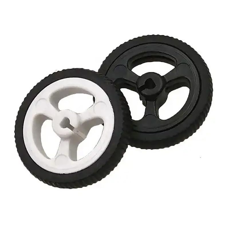 4 Pack Micro N20 Gear Motor Wheels with Rubber Tire D-Hole 3mm Shaft Wheel for Mini Micro N20 Gear Motor Speed Reduction Gearbox Motor DIY Robot RC Car Truck Small Construction Vehicle