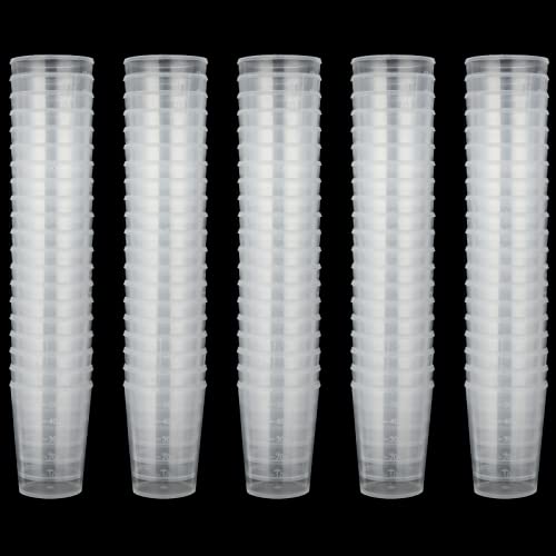 100pcs 50 mL Plastic Beakers, Clear Graduated Mixing Cups - size: 50ML