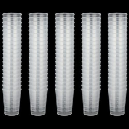 100pcs 50 mL Plastic Beakers, Clear Graduated Mixing Cups - size: 50ML