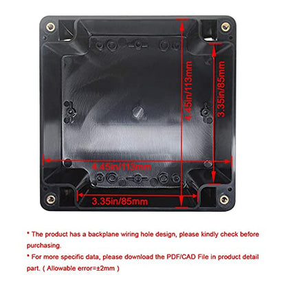 LeMotech ABS Plastic Electrical Project Case Power Junction Box, Project Box Black 4.7" x 4.7" x 3.5" (120 x 120 x 90 mm)(Pack of 1) - color: Black (1 pack), size: 4.7" x 4.7" x 3.5"