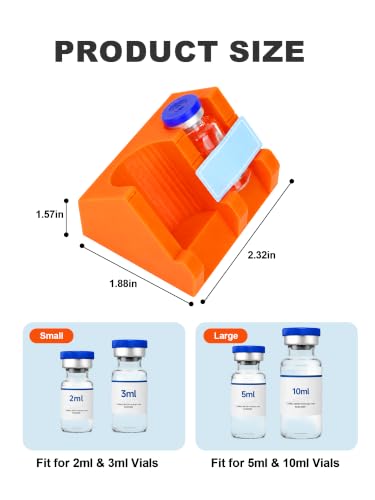 Peptide Vial Label Applicator for 2ml/3ml & 5ml/10ml Vials, Orange - color: Label Applicator-Orange