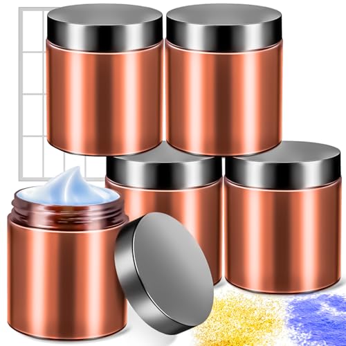 4 Pack 16oz Plastic Jars with Lids, 480ml Round Clear Cosmetic Containers Makeup Jars, Travel Size Container Jar for Makeup Cream Lotion Salve Ointment Sample Travel Storage Beauty Products - color: Amber, size: 16oz