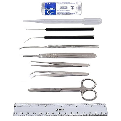 Dissection Kit for Biology Lab & Anatomy - Stainless Steel Scalpel Knife Set for Medical & Veterinary Students, KIT1025-10 Pcs - style: KIT1025 - 10 Pcs