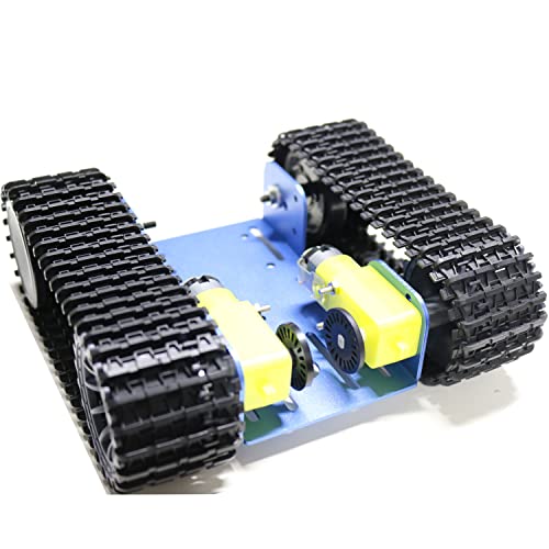 Professional Tank Chassis Kit, TT02 Metal Frame Crawler Robotic Tank Chassis Platform for Arduino (Blue) - color: Blue