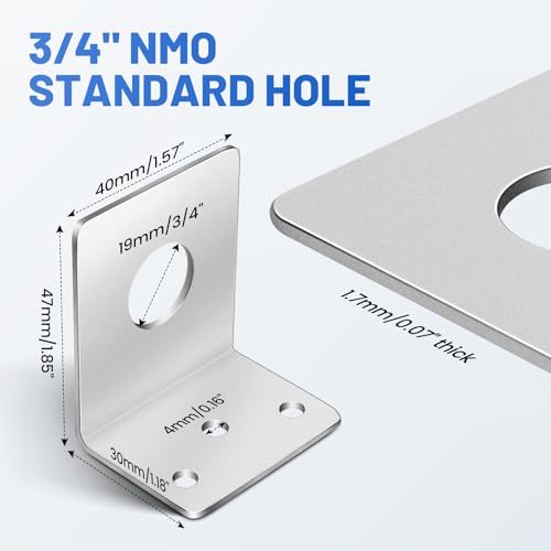 Anina L Bracket for NMO Antenna Mount 3/4 Hole Stainless Steel Bracket Compatible with Car Truck Heavy Duty L-Shaped for Mobile Radio Antennas - size: 3/4 Inch
