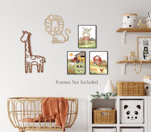 Farm Animal Nursery Prints Decor,Nursery Kids Farmhouse Unframed Poster - color: Farm Animal Nursery Prints