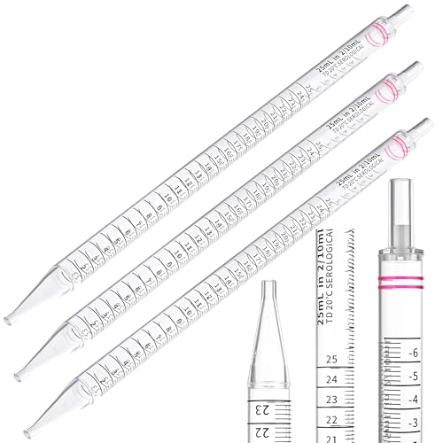 25 mL Filtered Serological Pipettes, Sterile Disposable Graduated Lab Pipettes for Sample Collection, Individually Wrapped, Pack of 100 - size: 25ml-50pcs