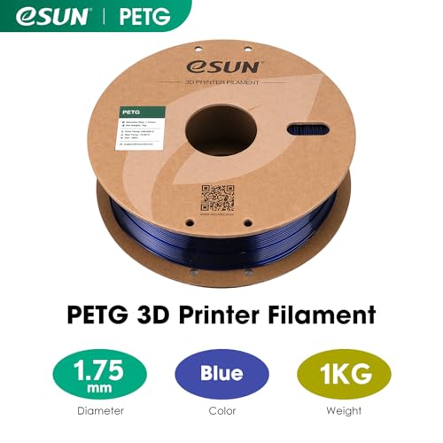 eSUN PETG Filament 1.75mm, 3D Printer Filament PETG, Dimensional Accuracy +/- 0.05mm, 1KG Spool (2.2 LBS) 3D Printing Filament for 3D Printers, Blue - color: K-blue, size: PETG 1.75MM - 1KG