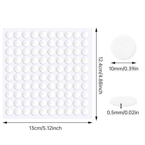 JANYUN 1000 Pcs Sticky Dots,10 mm Round Putty Clear Double Sided Tape - size: 10mm