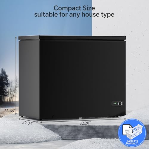 Kismile 7.0 Cubic Feet Chest Freezer, Deep Freezer for Home, Black - color: Black, size: 7.0 Cu.ft