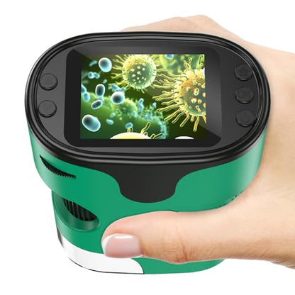 Kids Digital Microscope Science Gift: Complete STEM Toy Kit for Ages 4-12 - color: Green