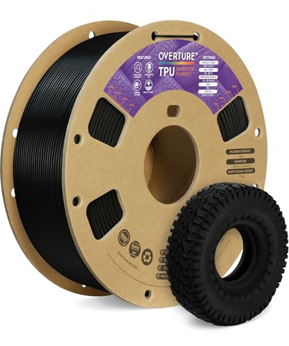 OVERTURE TPU 95A Flexible 3D Printer Filament 1.75mm, 1kg Black - color: 1kg Black, size: TPU