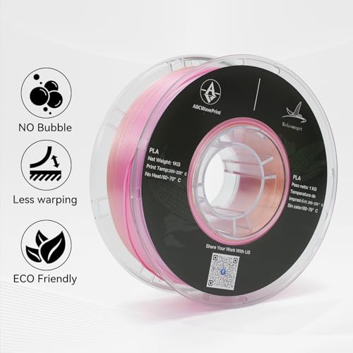 Rainbow pla Filament, Multicolor Gradient Silk PLA Filament, Dimensional Accuracy +/- 0.02 mm, 1kg Spool(2.2lbs), 1.75 mm, Rainbow Luck - color: Silk Rainbow Luck
