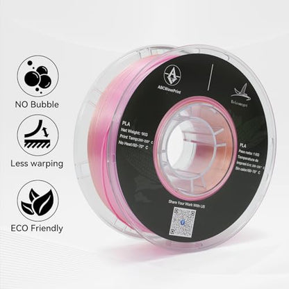 Rainbow pla Filament, Multicolor Gradient Silk PLA Filament, Dimensional Accuracy +/- 0.02 mm, 1kg Spool(2.2lbs), 1.75 mm, Rainbow Luck - color: Silk Rainbow Luck