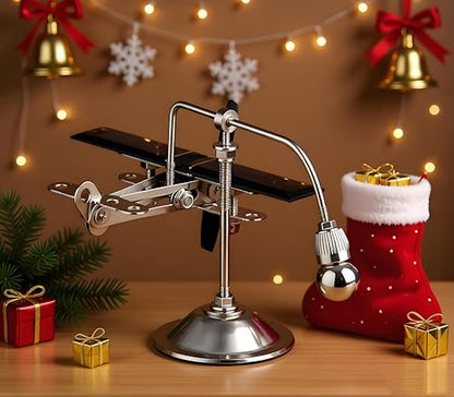 Sunnytech Solar Plane Aircraft Balancing Toy Black Propeller Kinetic Art Balance Toy Balancing Decompressive Science Home Office Toy for Desk Physics Toy Solar Car Decoration WJ155 - size: 6.10 in (W)* 3.35 in (H)