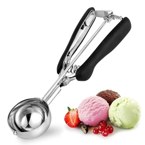 Large Cookie Scoop 3 Tbsp, Professional Stainless Steel Ice Cream Scoop 50mm, Cupcake Scoop Muffin Scoop for Baking, Good Soft Grips, Quick Trigger Release, 45ml (3 Tablespoon) - size: 3 tbsp (50 mm)