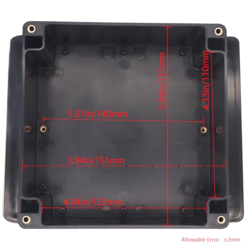 Junction Box IP65 Waterproof ABS Plastic Electrical Project Case Power Junction Boxes, Project Box with Fixed Ear Black 6.30x6.30x3.54 inch (160 x 160 x90 mm) - color: Fixed Ear Design, size: 6.30"x6.30"x3.54"