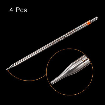 PATIKIL Graduated Dropper Pipettes, 4 Pcs 10ml Reusable Borosilicate Glass Pipette for Transfer Liquid for Laboratory, Chemistry, Clear (Pack of 2) - size: 10ml (Pack of 2)