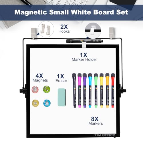 TSJ OFFICE Small White Board - 12 X 12 Inches Black Framed Dry Erase Board - color: Black, size: 12"W x 12"H