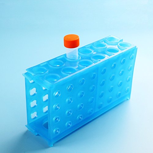 Plastic Test Tube Rack, 4 Way, Assorted Colors, Blue, Green, Yellow, Pack of 3