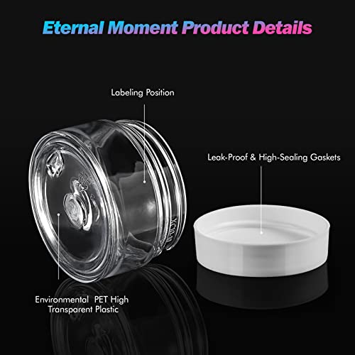 Eternal Moment 36 Pack 1 OZ Plastic Jars Clear Cosmetic Container with Lids - color: White Lid, size: 1 Ounce
