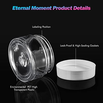 Eternal Moment 36 Pack 1 OZ Plastic Jars Clear Cosmetic Container with Lids - color: White Lid, size: 1 Ounce