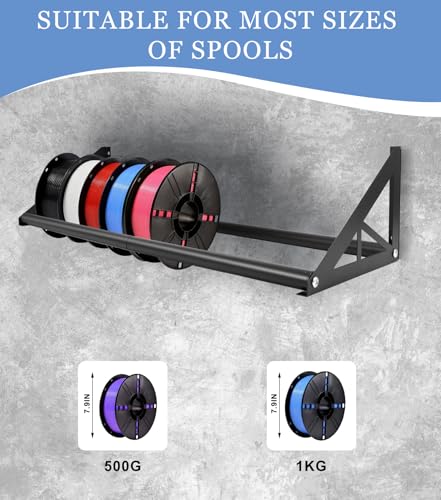 2 Tier Wall Mount Filament Storage Rack Holds 20 Rolls 1KG 3D Printer Spool - color: Small