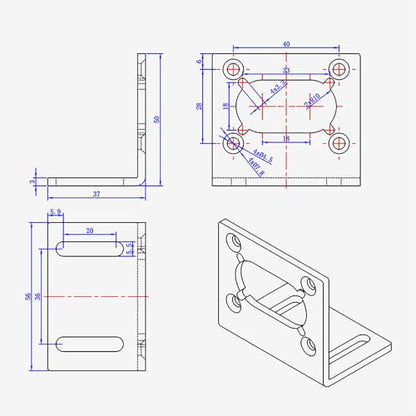 Black 31ZY Motor Mounting Bracket with Screws, Alloy Steel L-Shape Fixed Seat, DC Worm Geared Motor Holder - size: 31ZY