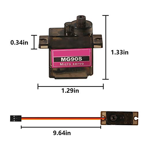 4Pcs MG90S Micro Servo Motor 9G Servo Geared Micro RC Servo Motor Smart Robot 360 Degree Compatible with Raspberry Pi Project Car Helicopter Airplane Boat