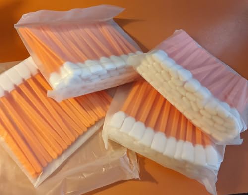 Wellgler's Foam Cleaning Swabs, Lint-Free Swabs for Precision Electronics, Camera, Optical Lens & Inkjet Printer Cleaning (200pcs Orange) - color: orange