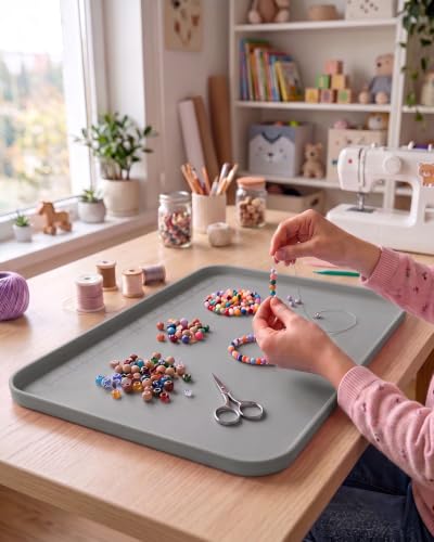 Silicone Art Mat for Crafts, 12" x 19" Waterproof Non-Slip Painting Mat - color: Gray, size: 19"x12"