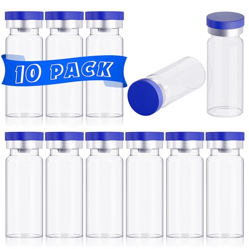 10mL Vials for Injections with Self-Healing Injection Port and Sealed Cap - size: 10ml
