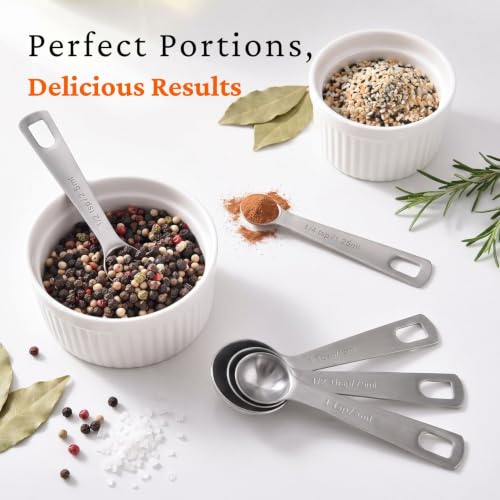 11PCS Measuring Spoons Set Stainless 1 tbsp, 1/2 tbsp, and 1-1/16tsp Steel Measuring Spoons for Cooking Baking Spice Jars and Liquid Ingredients - size: 11 Pcs