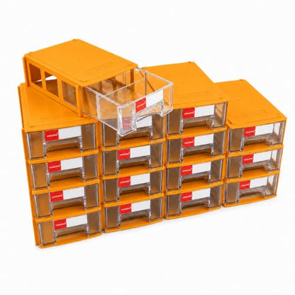 16 Pack Stackable Desk Organizer Drawers for Craft Storage Yellow - color: Yellow