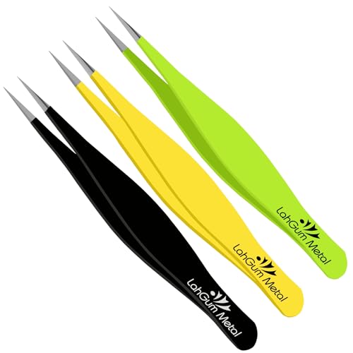 High Precision Sharp Pointed Tweezers for Women Facial Hair Chin Remover, Pointy Needle Nose Tweezers Ingrown Hairs Extra Thin & Ultra Fine Tip Point Tweezer Splinter Removal Tool Kit
