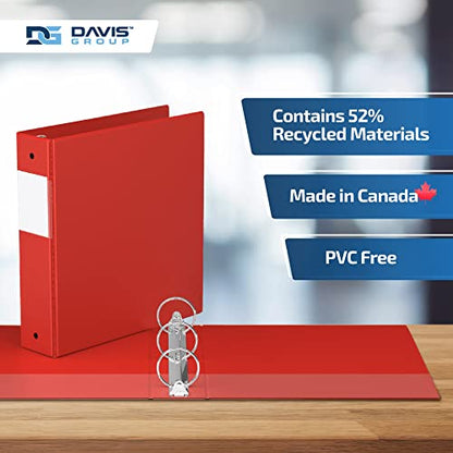 Premium Economy 3-Ring Binder, Spine Label, 2" Round Rings, Red, 6 Pack - color: Red, size: 2 Inch