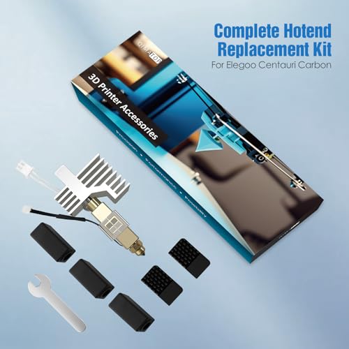 Hotend Kit for Elegoo Centauri Carbon, Fully Pre-Assembled Replacement Hotend with 0.4mm Brass Nozzle, Silicone Socks & Nozzle Wipers Included - 3D Printer Accessories - color: Hotend Kit